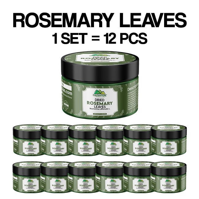 Dried Rosemary Leaves (Rosmarinus officinalis L.) - Fresh Organic Aromatic Leaves, Enhances the Flavor of Meal,  Boosts Healthy Hair Growth, Treats Acne & Eczema Prone Skin