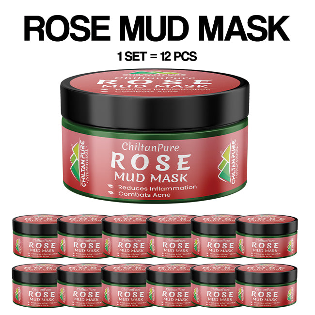 Rose Mud Mask - Brightens Skin, Shrinks blackheads Absorb Excess Oil & Boosts Blood Circulation