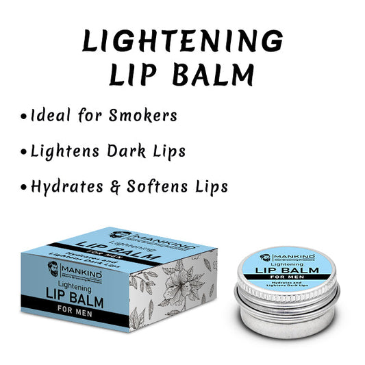 Lightening Lip Balm (for Men) – Restores your Natural Lip Color, Ideal for Smokers, Hydrates, Softens & Lightens Dark Lips 20ml