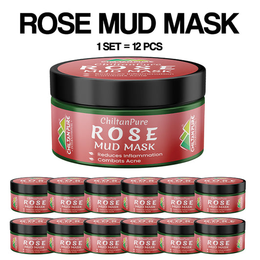 Rose Mud Mask - Brightens Skin, Shrinks blackheads Absorb Excess Oil &amp; Boosts Blood Circulation