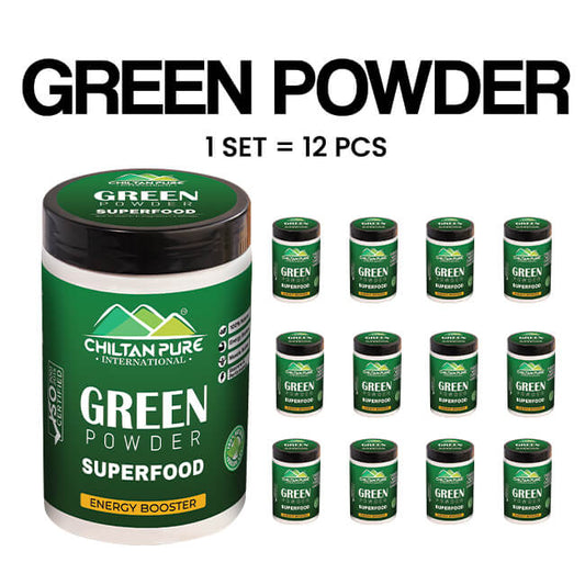 Green Powder – Contains vitamin C & K, Boosts your metabolism, Improves energy levels & heart health – 100% pure organic 140g