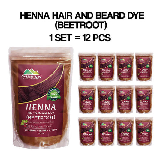 Henna Hair and Beard Dye (Beetroot) – Relieves Itchy Scalp , Prevents Hair Loss & Nourishes Hair Follicles